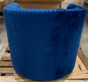 Schueler Swivel Barrel Chair Cobalt Blue