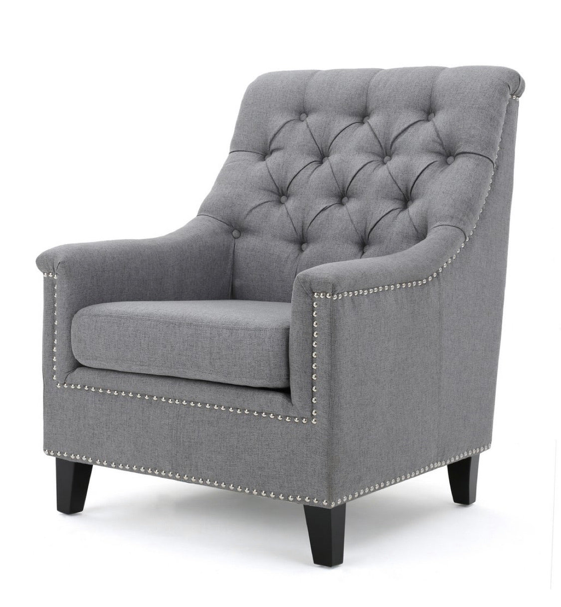 Jaclyn Tufted Club Chair-Charcoal Grey #3119