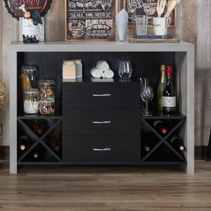 Loganville 47.25” Wide 3 Drawer Server-Black #4714