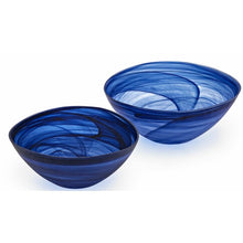 Load image into Gallery viewer, Blue Neven 2 Piece Glass Decorative Bowl Set #155HW
