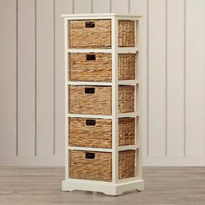 Santa Cruz 5 Drawer Accent Chest Distressed White(1278)