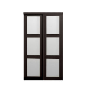 Erias 48" x 80.5" Espresso Glass Sliding Closet Doors (1067)