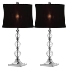 Load image into Gallery viewer, Maeve 28 in. Clear Crystal Ball Table Lamp with Black Shade (Set of 2) - #130CE
