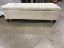 Load image into Gallery viewer, Noble House Ivory Velvet Tufted Fabric Storage Bench
