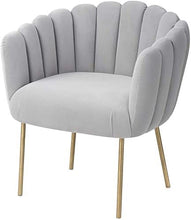 Load image into Gallery viewer, MEXIYA Doloris Modern Light Easy Clean Velvet Chair Grey/Gold(2539RR)
