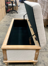Load image into Gallery viewer, Raw White Pennie Upholstered Flip Top Storage Bench
