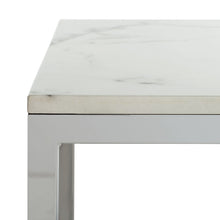Load image into Gallery viewer, Bethany White Marble and Chrome End Table #772HW

