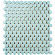 Load image into Gallery viewer, Venice Penny Retro Edge 0.75&quot; x 0.75&quot; Porcelain Tile 1 BOX Robin Egg Blue(1493)
