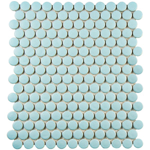 Venice Penny Retro Edge 0.75" x 0.75" Porcelain Tile 1 BOX Robin Egg Blue(1493)