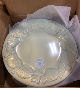 Cantrell Coral Reef Sea Shell Opal 11" Melamine Dinner Plate Set of 6 #699HW