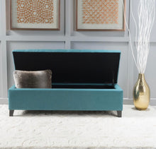 Load image into Gallery viewer, Mission Dark Teal Storage  Fabric Ottoman Bench 1532CDR

