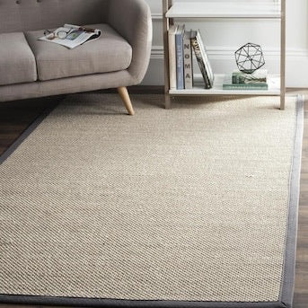 Safavieh Natural Fiber Pines 10 x 10 Marble/Dark Gray Square Indoor Solid Coastal Area Rug(1535)