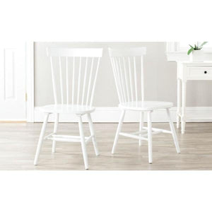 Riley White Wood Dining Chair (Set of 2) -#201CE