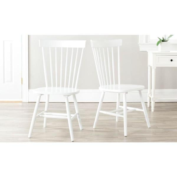 Riley White Wood Dining Chair (Set of 2) -#201CE