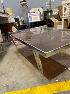 Glass top Coffee Table (Glass is Amber)