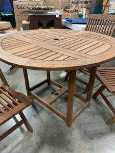 5 piece Teak outdoor dining set *AS IS*