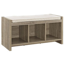 Load image into Gallery viewer, Hendland Entryway Storage Bench with Cushion Drifted Oak(1465)
