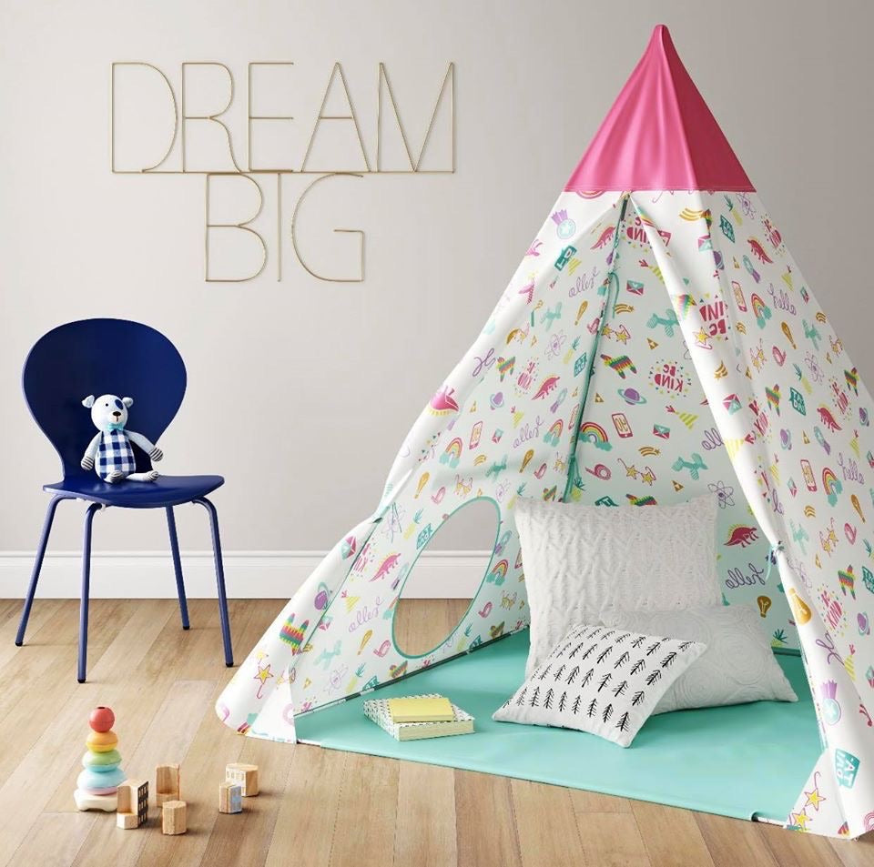 Pillowfort Kids Teepee Tent Set of 2 Pink/Aqua(256)
