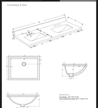 Load image into Gallery viewer, Anncere Audrey 60” x 22“ Double Sink Marble Vanity Top(767)
