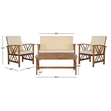Load image into Gallery viewer, Safavieh Outdoor Living Fontana 4 Pc Outdoor Set - Beige/White #242HW
