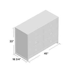 Wilmslow 6 Drawer Double Dresser Graphite Blue(1458)