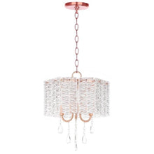 Load image into Gallery viewer, Harlyn 3-Light Copper Drum Chandelier with Clear Shade 3118RR
