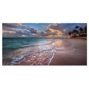 'Palm Trees on Clear Sandy Beach' Photographic Print on Wrapped Canvas #136HW