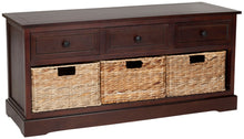 Load image into Gallery viewer, Damien Dark Cherry 3-Drawer Storage Bench #556HW
