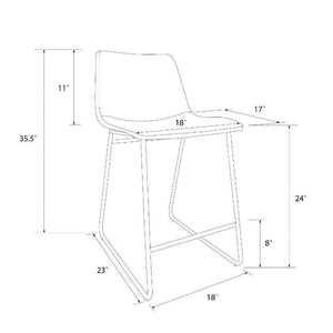 Bowden Faux Leather Counter Stool Single Brown(1401)