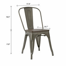 Load image into Gallery viewer, Glennie Metal Slat Back Side Chairs 4pk  Gunmetal(1132)
