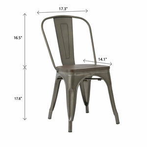 Glennie Metal Slat Back Side Chairs 4pk  Gunmetal(1132)