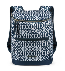 dabney lee 18c geo print backpack cooler - navy/white