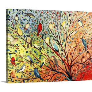 'Twenty Seven Birds' by Jennifer Lommers Painting Print on Canvas -#246CE