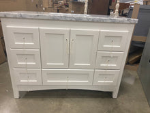 Load image into Gallery viewer, Prentice 48" Single Bathroom Vanity Set White with Carrara Marble #1894HW - OUT OF BOX

