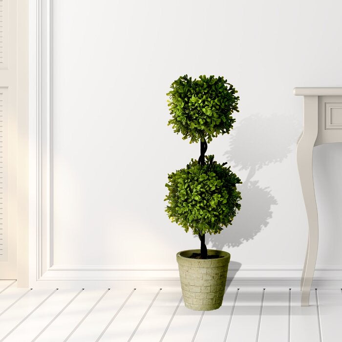 24” Artificial Boxwood Topiary in Pot #36HW