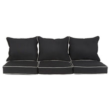 Load image into Gallery viewer, Indoor/Outdoor Sunbrella 3 Seat Loveseat/Sofa Cushion Set Black/White(1253)
