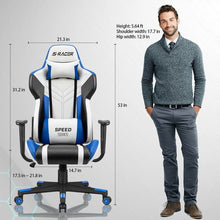 Load image into Gallery viewer, Homall PC &amp; Racing Game Chair Blue/White(1108)
