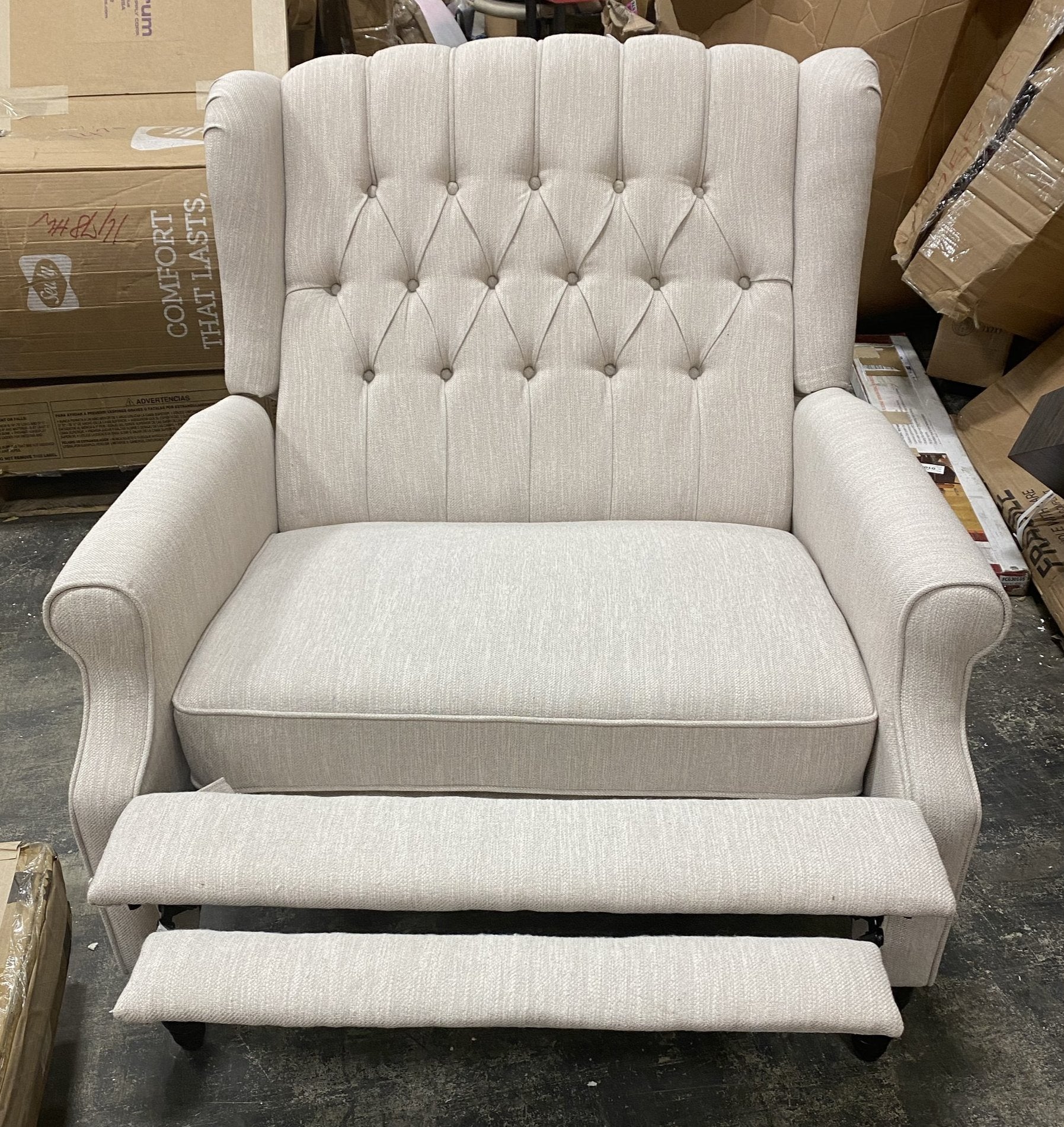 Mattice Manual Recliner Beige Salvage Co Fishers