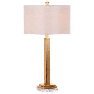 Perri 30 in. Gold Candlestick Crystal Base Table Lamp with Off-White Shade (Set of 2) - #137CE