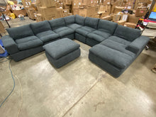 Load image into Gallery viewer, Medved 160&quot; Left Hand Facing Modular Sectional with Ottoman Dark Gray AS IS
