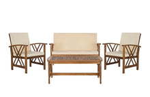 Load image into Gallery viewer, Fontana 4 Pc Outdoor Set in Color Teak Wood/Beige 71 CDR
