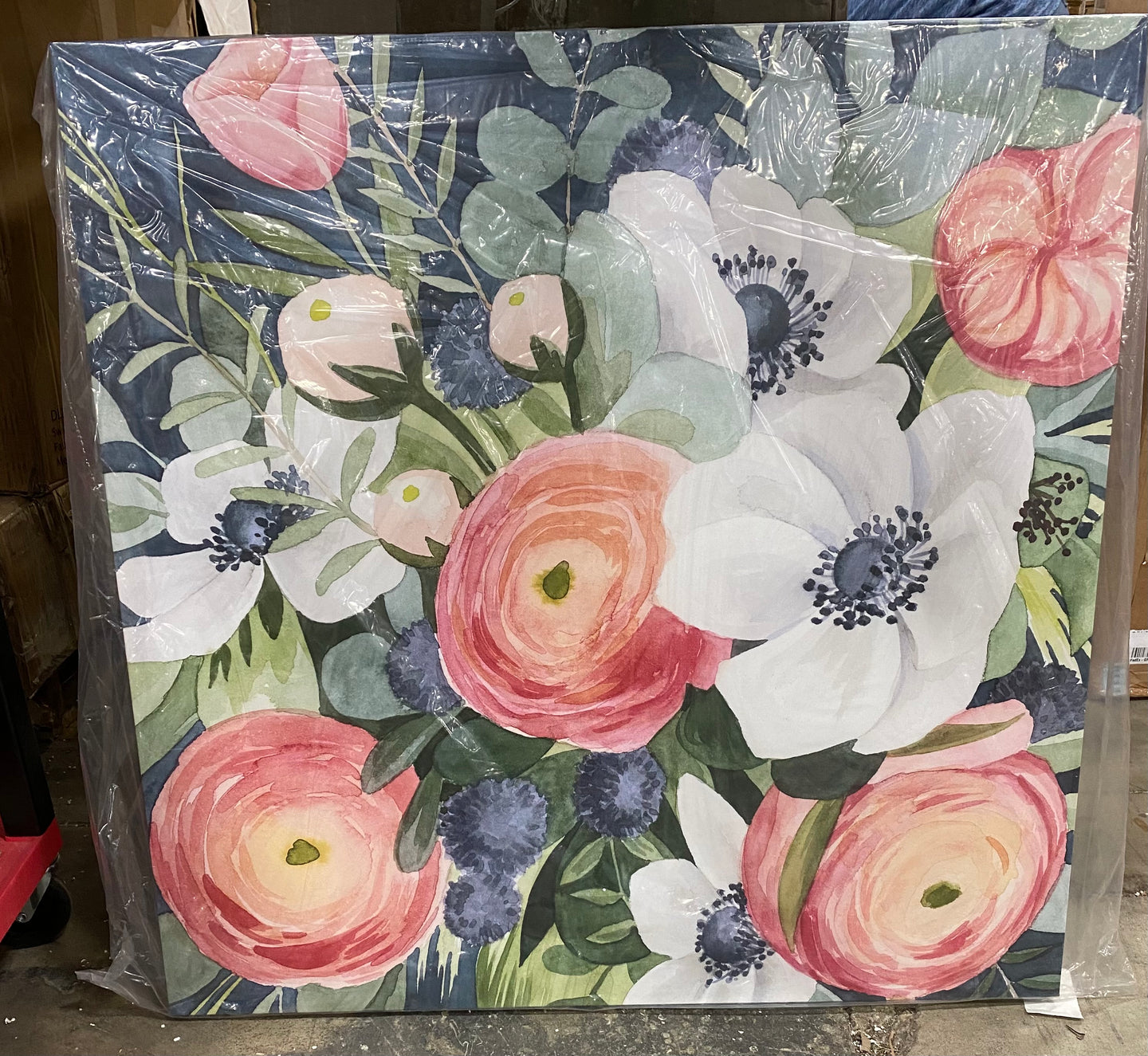 Floral Painting Print on Canvas 36 x 36 3360RR