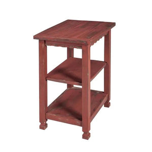 Country Cottage Red Antique 2 Shelf End Table 2445CDR