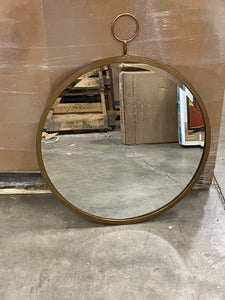 22.75” Round Mirror with Decorative Handle Antique Gold(1444)