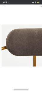 24" Retro Velvet Stool Gray Set of 2 #382HW