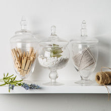 Load image into Gallery viewer, Clear Scotia 3 Piece Apothecary Jar Set *AS IS #127HW

