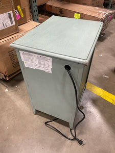 Seafoam Side Table with Drawer and Cabinet