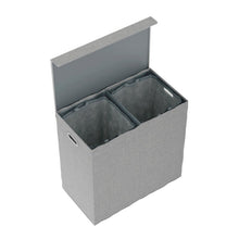 Load image into Gallery viewer, Double Laundry Hamper with Lid Grey 150CDR
