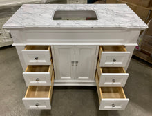 Load image into Gallery viewer, Elizabeth 48-inch White Vanity with Carrara Marble Top 908CDR
