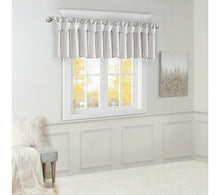 Load image into Gallery viewer, Madison Park Emilia Twist Tab Window Valance in Metallic Silver 417ND
